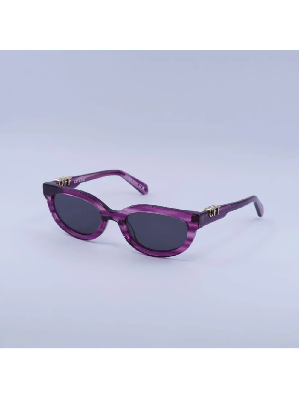 Off-White OERI13D SPARKS 3707 Sunglasses Purple Cat Eye Frame, Grey Lenses